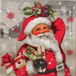 Serviette papier Père Noël et neige 33 cm X 33 cm 3 plis
