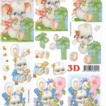 Feuilles 3D petit lapin