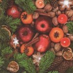 Serviette papier pomme de Noël 33 cm X 33 cm 3 plis