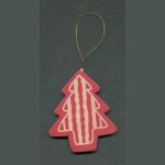 Sapin de Noël en bois rouge et or