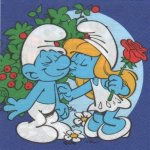 Serviette Schtroumpfs heureux de 33 cm X 33 cm 2 plis