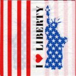 Serviette papier statue de la Liberté 33 cm X 33 cm 3 plis