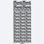 Stickers Menu couleur argent 230 mm x 100 mm