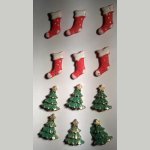 Stickers Noël résine lot de 12 pièces