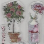 Tampons fleur en pot transparent