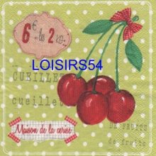 Serviette papier cerise 25 cm x 25 cm 3 plis