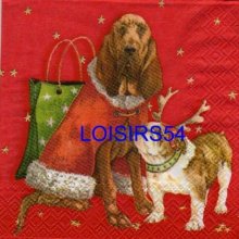 Serviette papier 2 chiots de Noël