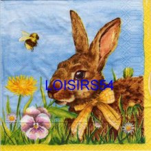Serviette papier lapin prairie