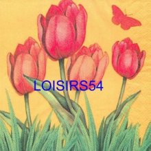 Serviette papier tulipe orange