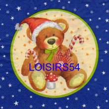 Serviette papier ourson Noël