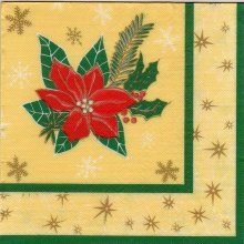 Serviette papier fleurs rouge
