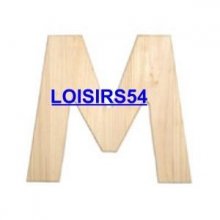 Lettre bois M 1,85 cm  lot de 5 pièces