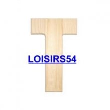 Lettre bois 1,85 cm T lot de 5 pieces