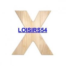 Lettre bois 1,85 cm X lot de 5 pieces