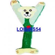 Lettre en bois décorer motif Y lot de 8 pieces