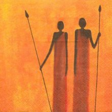 Serviette papier Afrique 2 guerriers 33 cm X 33 cm 3 plis