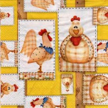 Serviette papier 2 poules de Paques 33 cm x 33 cm