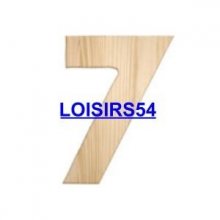 Chiffre en bois 1,85 cm N° 7 - lot de 5 pieces