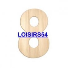 Chiffre en bois 1,85 cm N° 8 - lot de 5 pieces