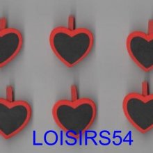 Pinces à linge coeur lot de 6 pieces