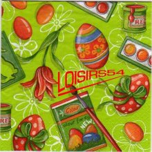 Serviette papier oeufs de Paques et ruban
