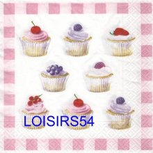Serviette papier cupcakes aux fruits