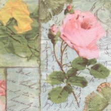 Serviette papier 3 roses 33 cm X 33 cm 3 plis