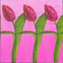 Serviette papier motif fleurs 3 tulipes 33 cm X 33 cm 3 plis