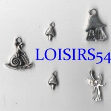 Breloque métal motif fée 20 mm pour bracelet