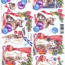 Feuilles à découper 3D chats