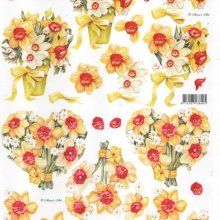 Feuille 3D jonquilles et Printemps