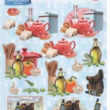 Feuilles 3D thé et gateaux