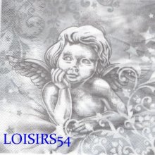 Serviette papier Noël ange pensif 33 cm x 33 cm