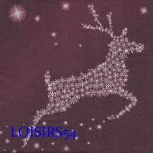 Serviette papier Noël et renne 33 cm x 33 cm pour la décoration de table