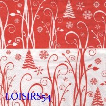 Serviette papier Noël et flocon 33 cm x 33 cm pour la décoration de table