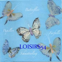Serviette papier 5 papillons multicolore