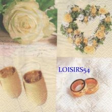 Serviette papier mariage et alliance 33 cm x 33 cm 3 plis