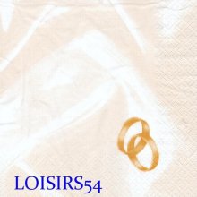 Serviette papier mariage et alliances 33 cm x 33 cm 3 plis