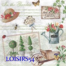 Serviette papier jardin et fleurs 33 cm x 33 cm