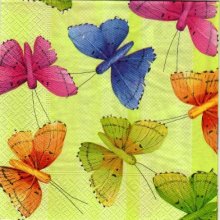 Serviette papier papillons 33 cm X 33 cm 3 plis