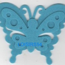 Papillon feutrine bleu 100 mm x 60 mm