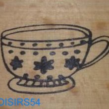 Tampon bois tasse 3 cm x 3 cm