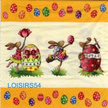Serviette papier 3 lapins de Pâques