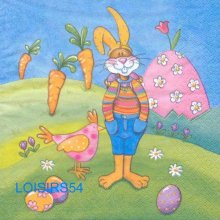 Serviette papier grand lapin de Pâques