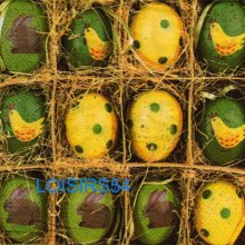 Serviette papier oeufs au nid de Pâques
