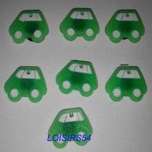 Boutons plastique auto vert lot de 7 de 25 mm pour la couture