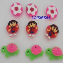 Boutons plastique ballons et tortue lot de 9 de 25 mm pour la couture