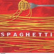 Serviette papier spaghetti et Italie - 33 cm x 33 cm