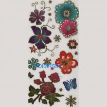 Stickers autocollant rose et papillon