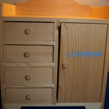 Armoire bijoux 1 porte et 4 tiroirs 205 mm x 140 mm x 240 mm